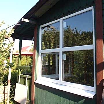 г. Кубинка, остекление дачи. СНТ "Звездочка". Профиль Монблан 60 мм, однокамерный стеклопакет 24 мм.